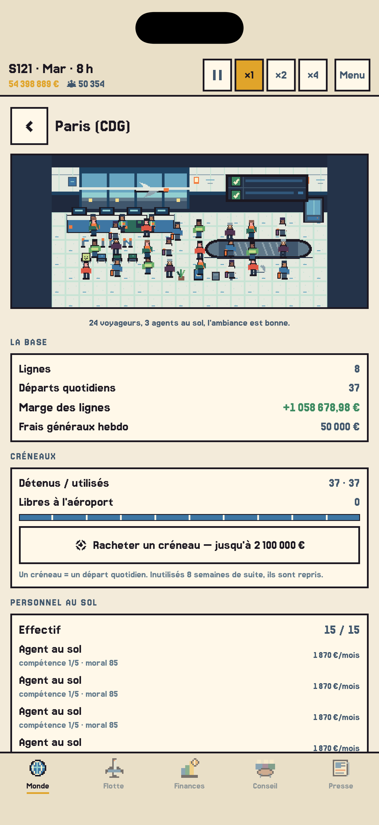 La base de Paris et son terminal animé.